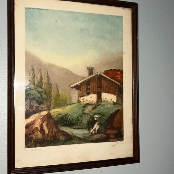 Original 1935 signed print Le Chalet - Picture 1 of 8